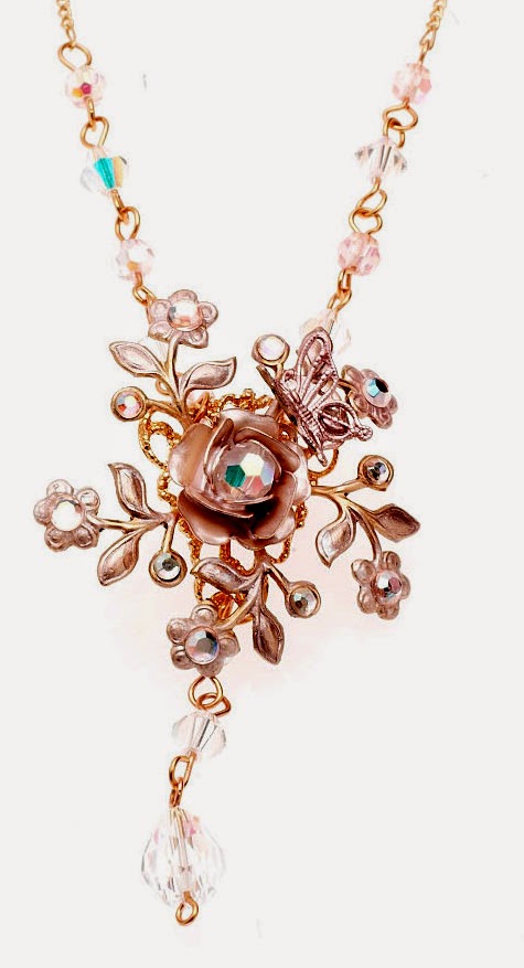 Rose tea necklace (handmade) - ネックレス